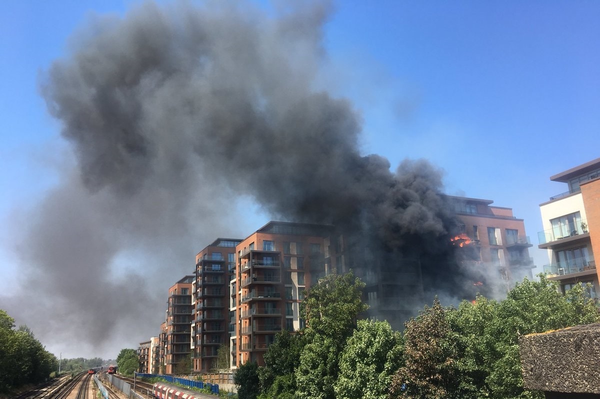 Fire spreads across balconies at West Hampstead tower block