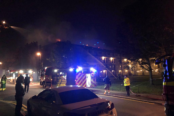 House destroyed and residents evacuated as fire hits council-owned London block