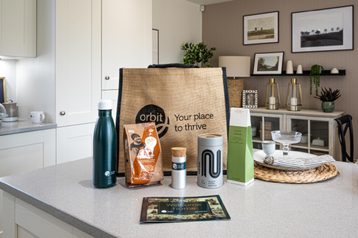 Example of Orbit Homes new sustainable welcome pack for purchasers