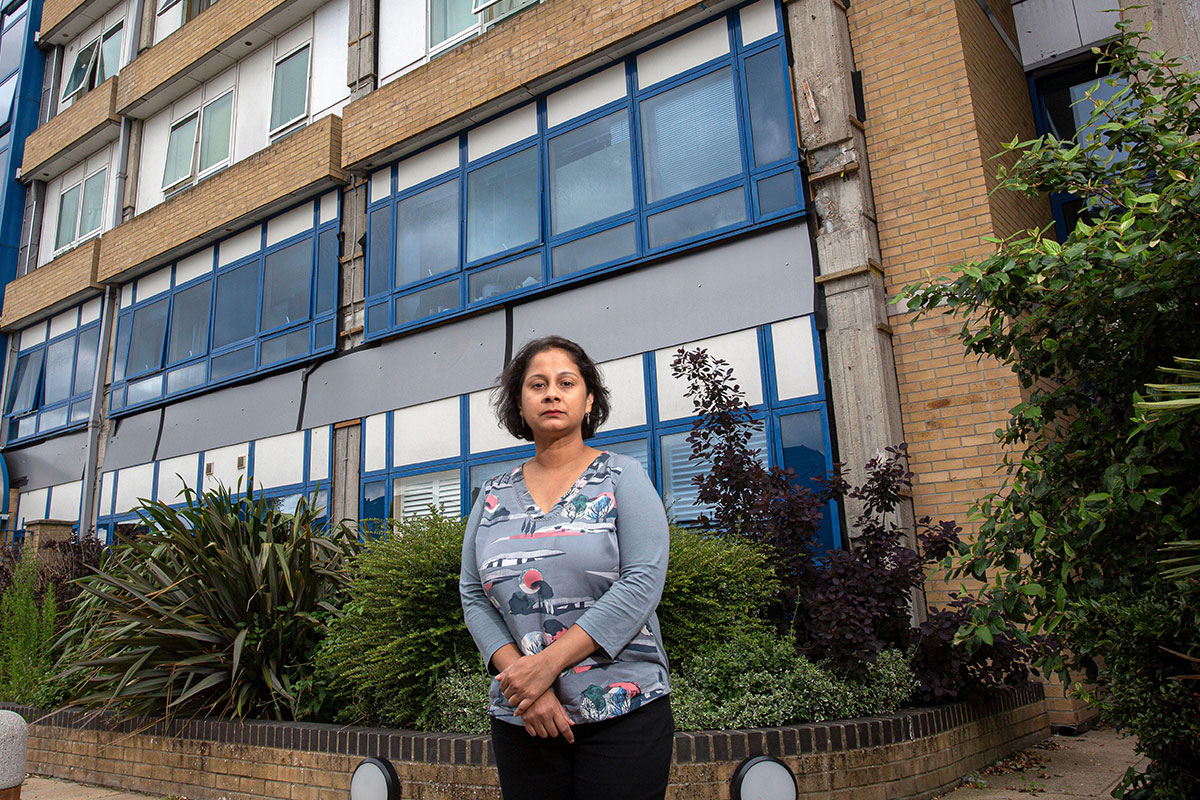 Ritu Saha, co-founder of the UK Cladding Action Group. Ms Saha lives on the top floor of the Northpoint building in Bromley, south London (picture: Alamy) Ritu Saha, co-founder of the UK Cladding Action Group. Ms Saha lives on the top floor of the Northpoint building in Bromley, south London (picture: Alamy)