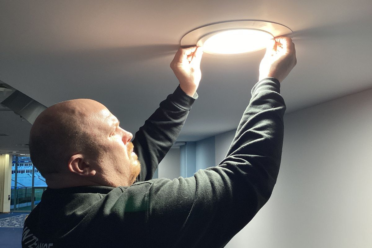 476 LED fittings are being installed across Edgbaston Stadium in Birmingham