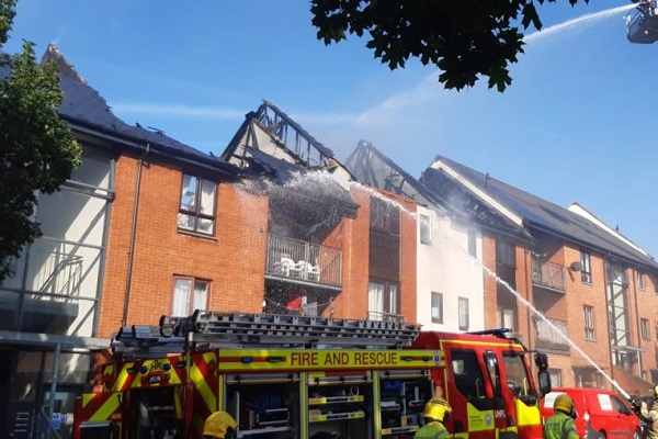 Housing association block in Hampshire severely damaged by fire