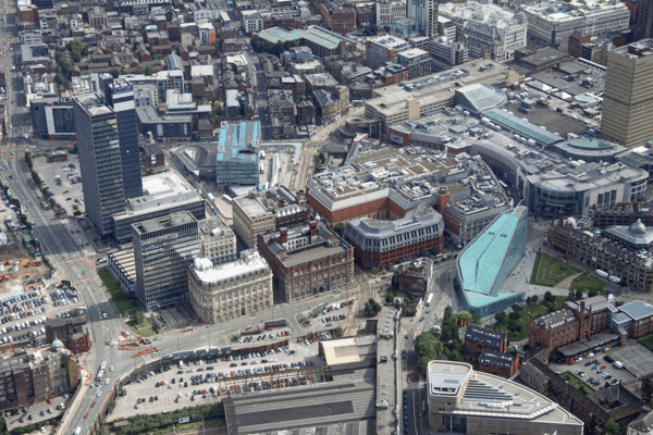 An aerial view of Manchester