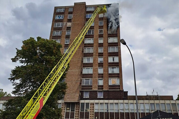 Fire breaks out at high-rise block in south-east London