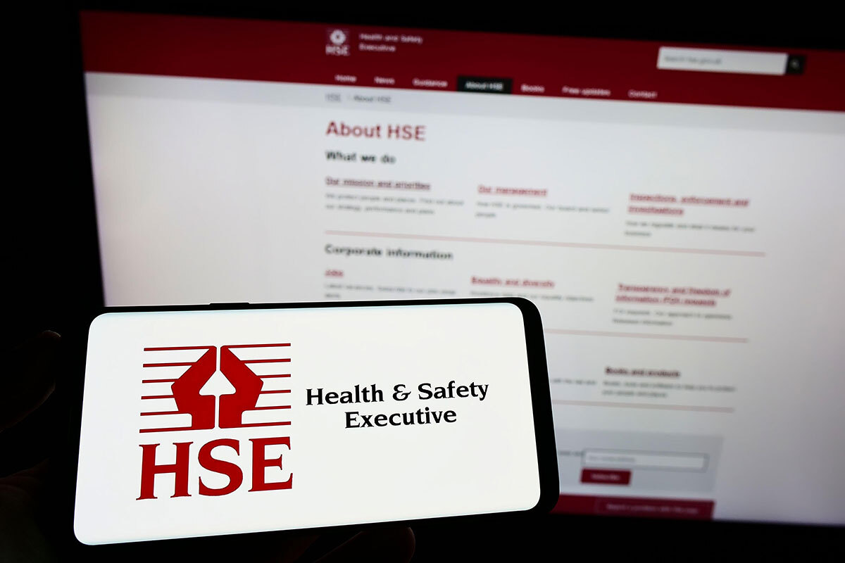 The Health and Safety Executive&rsquo;s website displayed on a phone
