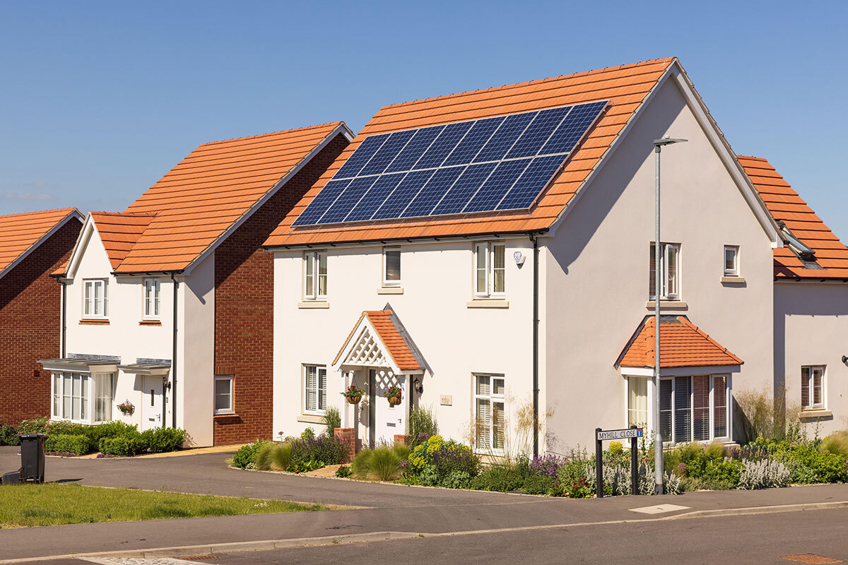 A house with solar panels on the roof
