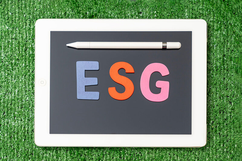 Letters ESG written on a tablet