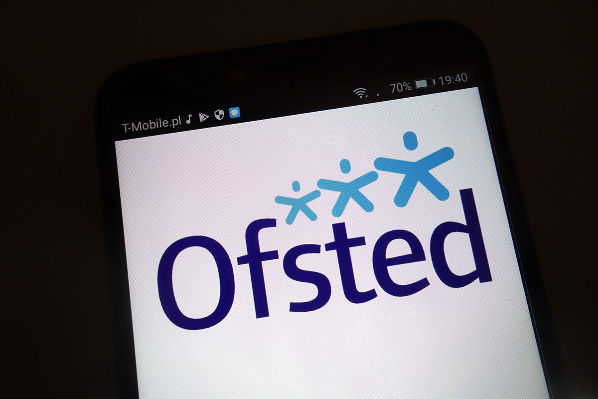 The Ofsted website on a phone