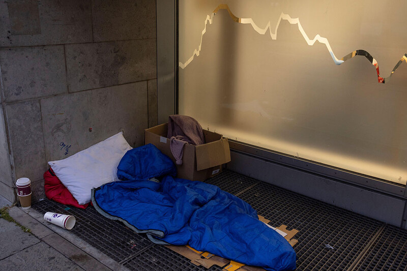 Sleeping bag belonging to person sleeping rough