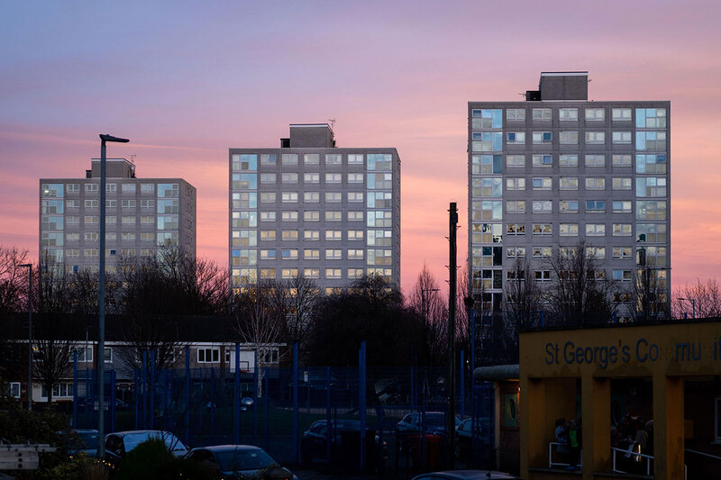 Three tower blocks