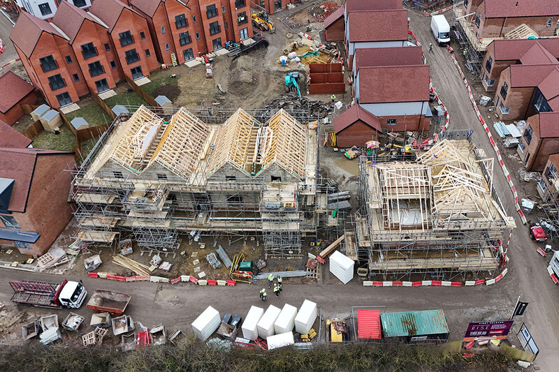 Housing under construction in Ashford, Kent Housing under construction in Ashford, Kent