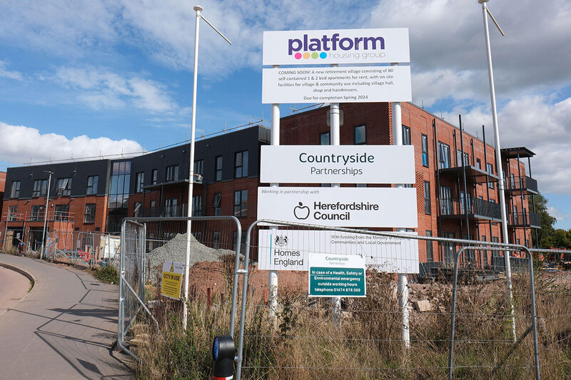 Signs outside a housing development