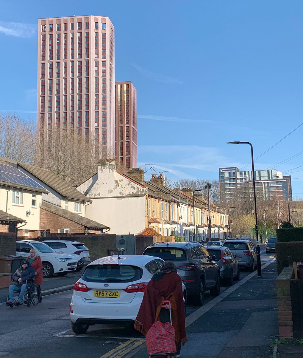 The Eades development and surrounding houses in Walthamstow The Eades development and surrounding houses in Walthamstow