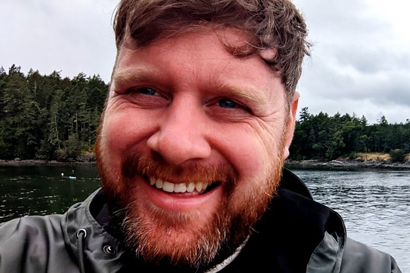 Luke Coad photographed in a forest setting Luke Coad photographed in a forest setting