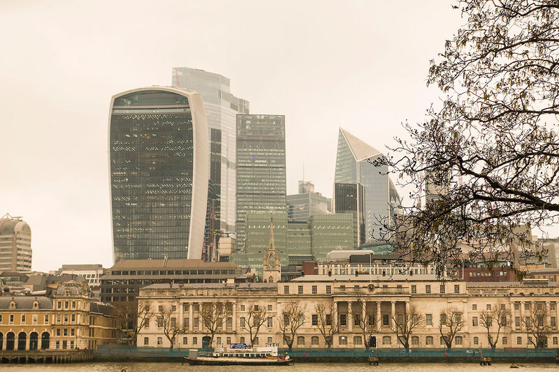 The City of London skyline, photographed with a sepia tint The City of London skyline, photographed with a sepia tint