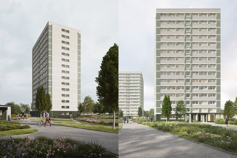 Impression of retrofitted Craigmillar Court and Peffermill Court Impression of retrofitted Craigmillar Court and Peffermill Court