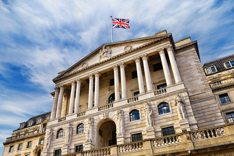 Front view of the Bank of England
