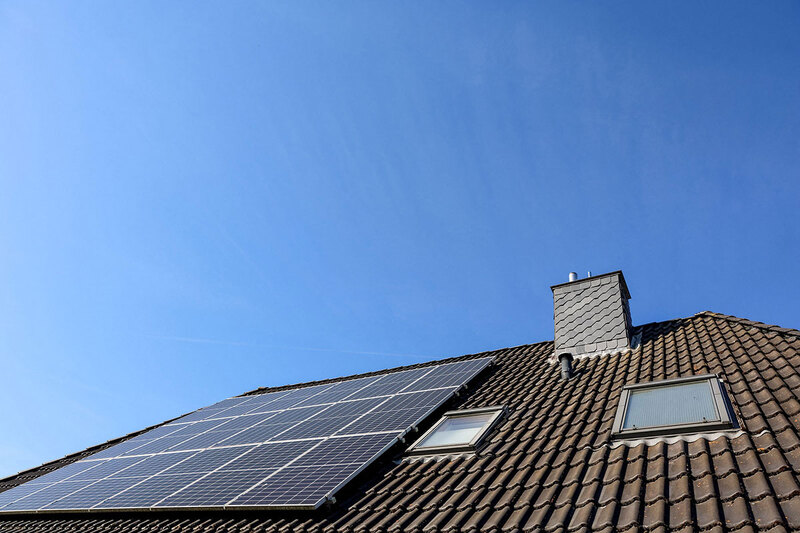 Solar panels on the roof of a house Solar panels on the roof of a house