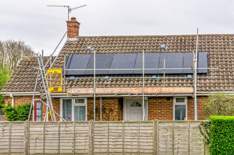 Solar panels on a house Solar panels on a house