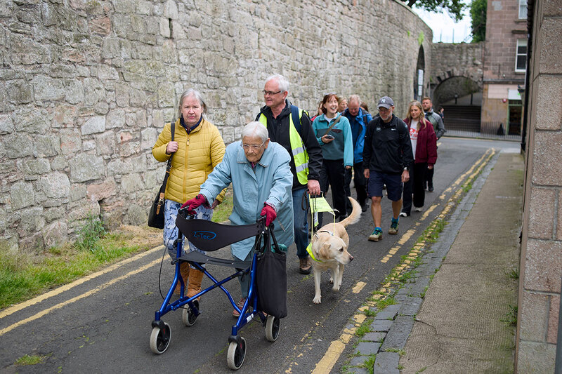 Members of the Berwick-upon-Tweed well-being walking group on their weekly walk Members of the Berwick-upon-Tweed well-being walking group on their weekly walk