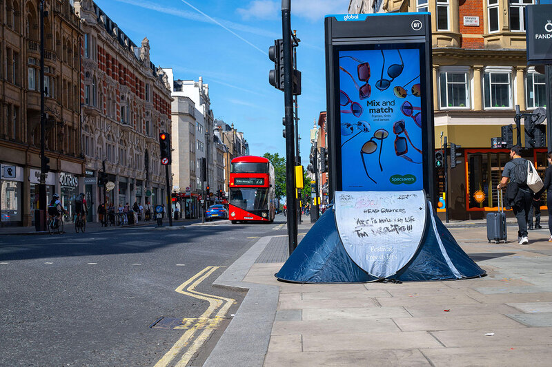 A tent in central London