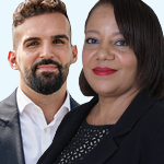 Mete Coban and   Baroness Brenda Dacres OBE